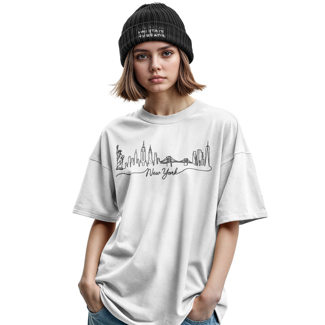 New York Skyline Minimalist Line Art Shirt