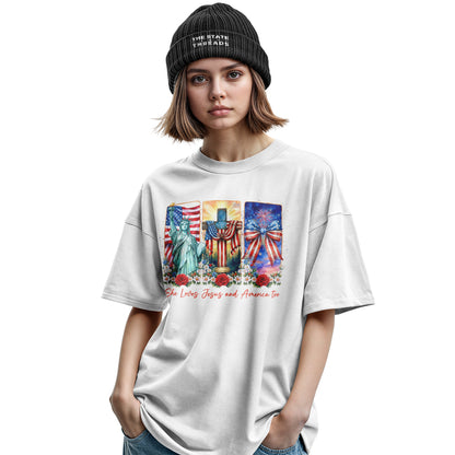 She Loves Jesus and America Too Faith Shirt