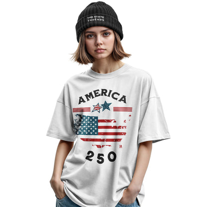 America 250 Years USA Map Flag Shirt