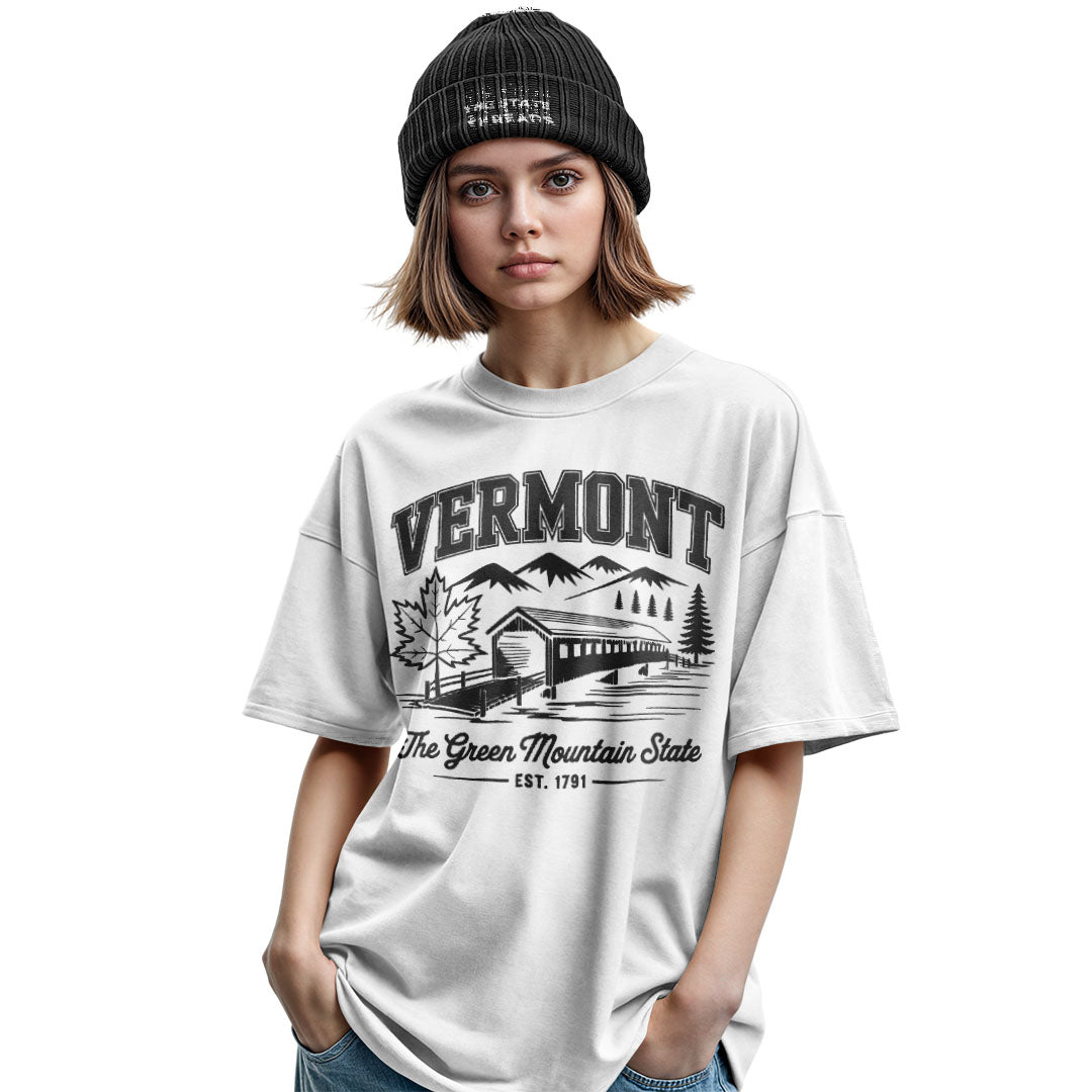 Vermont Green Mountain State Covered Bridge Vintage Shirt
