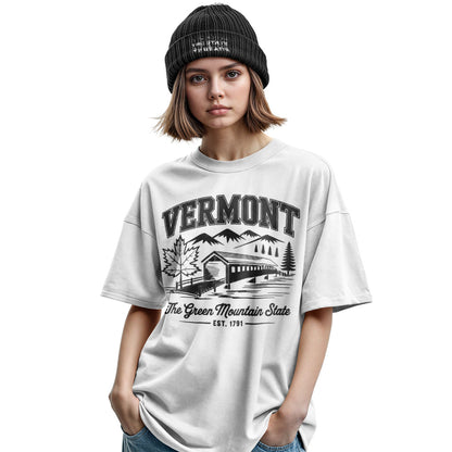 Vermont Green Mountain State Covered Bridge Vintage Shirt