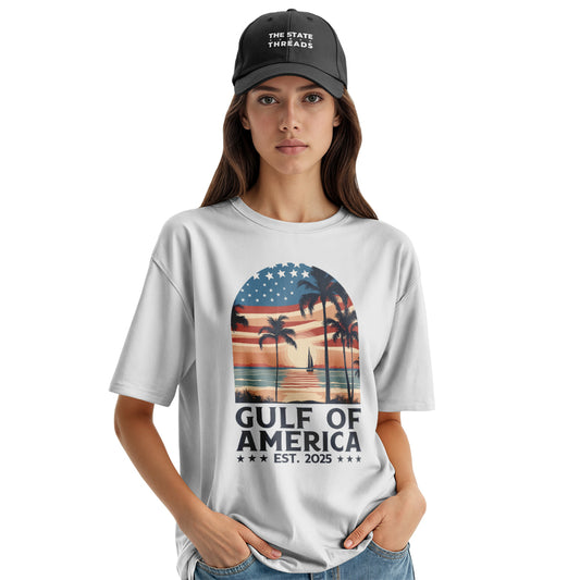 Gulf of America Retro Sunset Patriotic Shirt