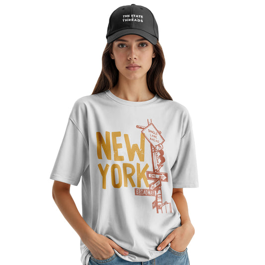 New York Broadway Street Signs Aesthetic Vintage Shirt