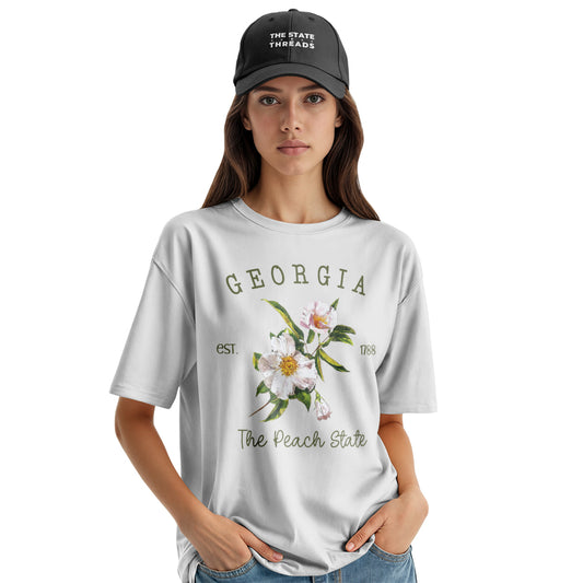 Georgia Cherokee Rose Peach State Botanical Vintage Shirt