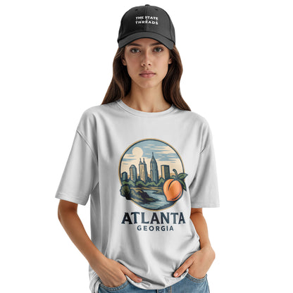Atlanta Georgia Vintage Skyline Peach Southern Retro Shirt
