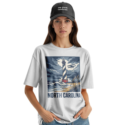 North Carolina Lighthouse Biplane Vintage Coastal Shirt