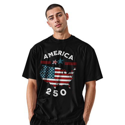 America 250 Years USA Map Flag Shirt