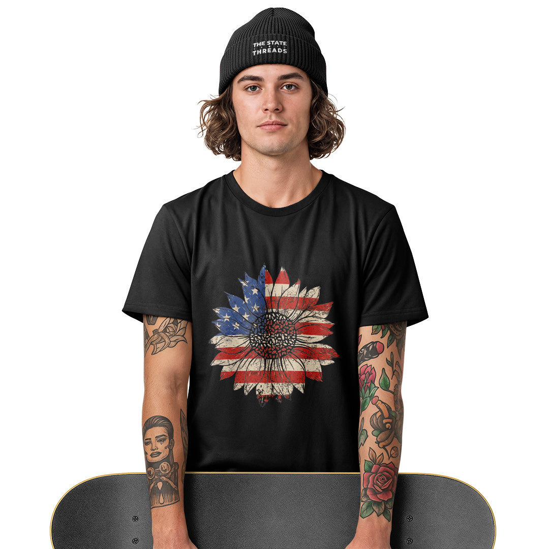 Sunflower USA Flag Vintage Shirt