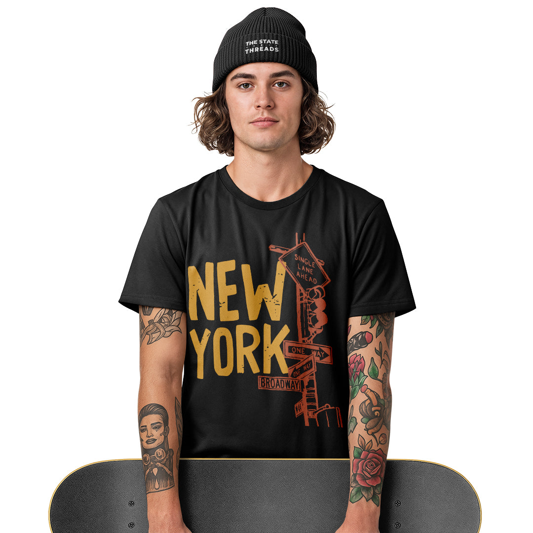 New York Broadway Street Signs Aesthetic Vintage Shirt