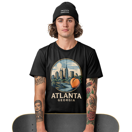 Atlanta Georgia Vintage Skyline Peach Southern Retro Shirt