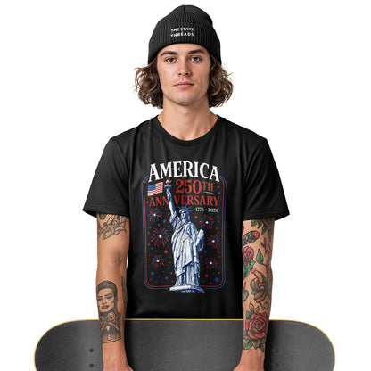 America 250 Statue Fireworks Shirt