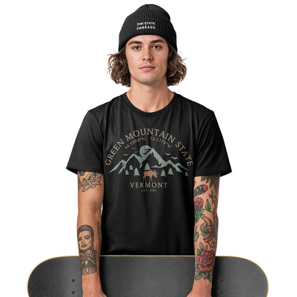 Vermont Green Mountain State Moose Outdoor Adventure Shirt