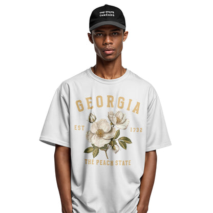 Georgia Cherokee Rose Peach State Vintage Botanical Shirt