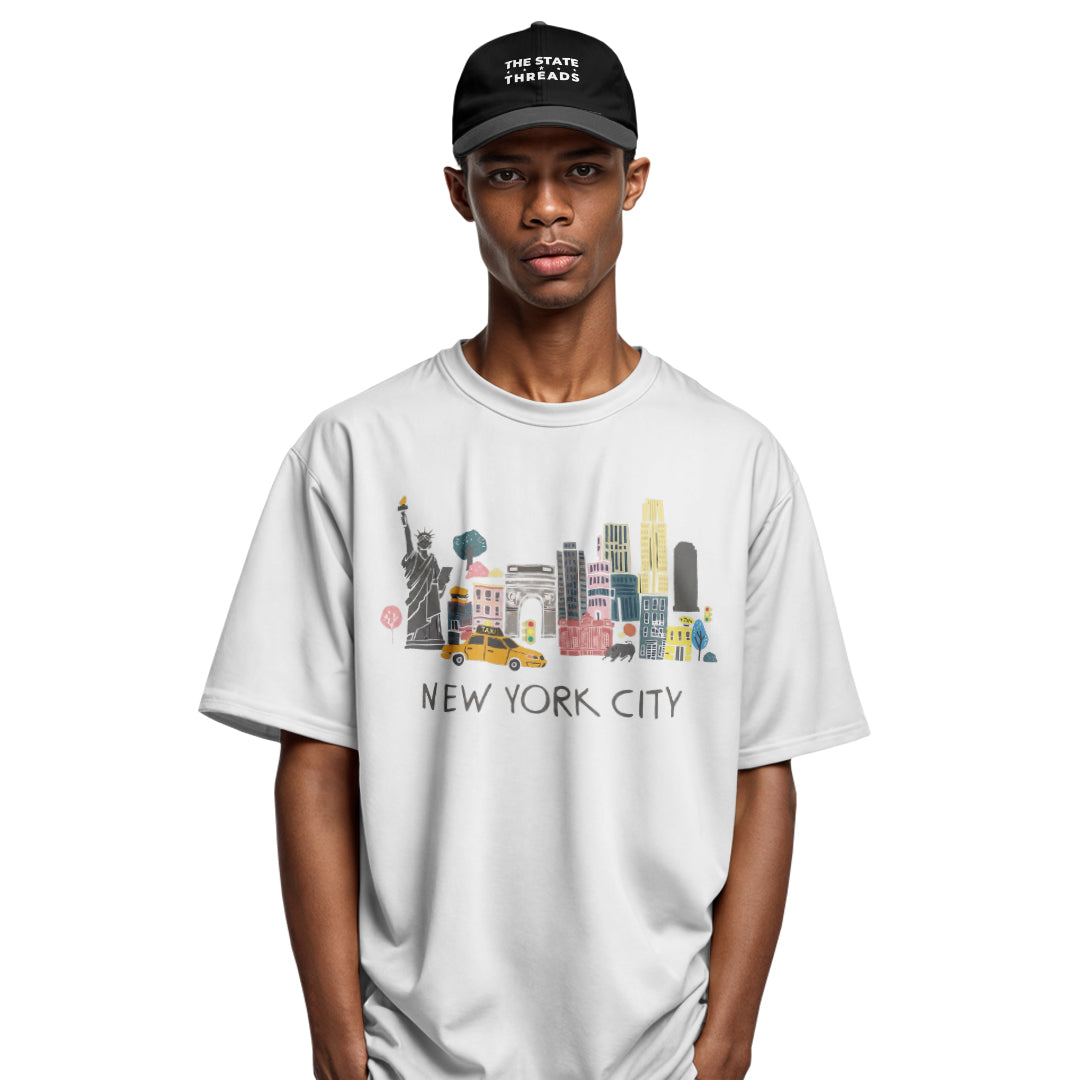 New York City Landmarks Illustrated Souvenir Shirt