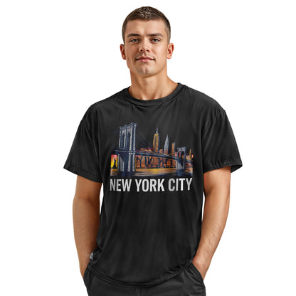 New York City Brooklyn Bridge Sunset Skyline Shirt
