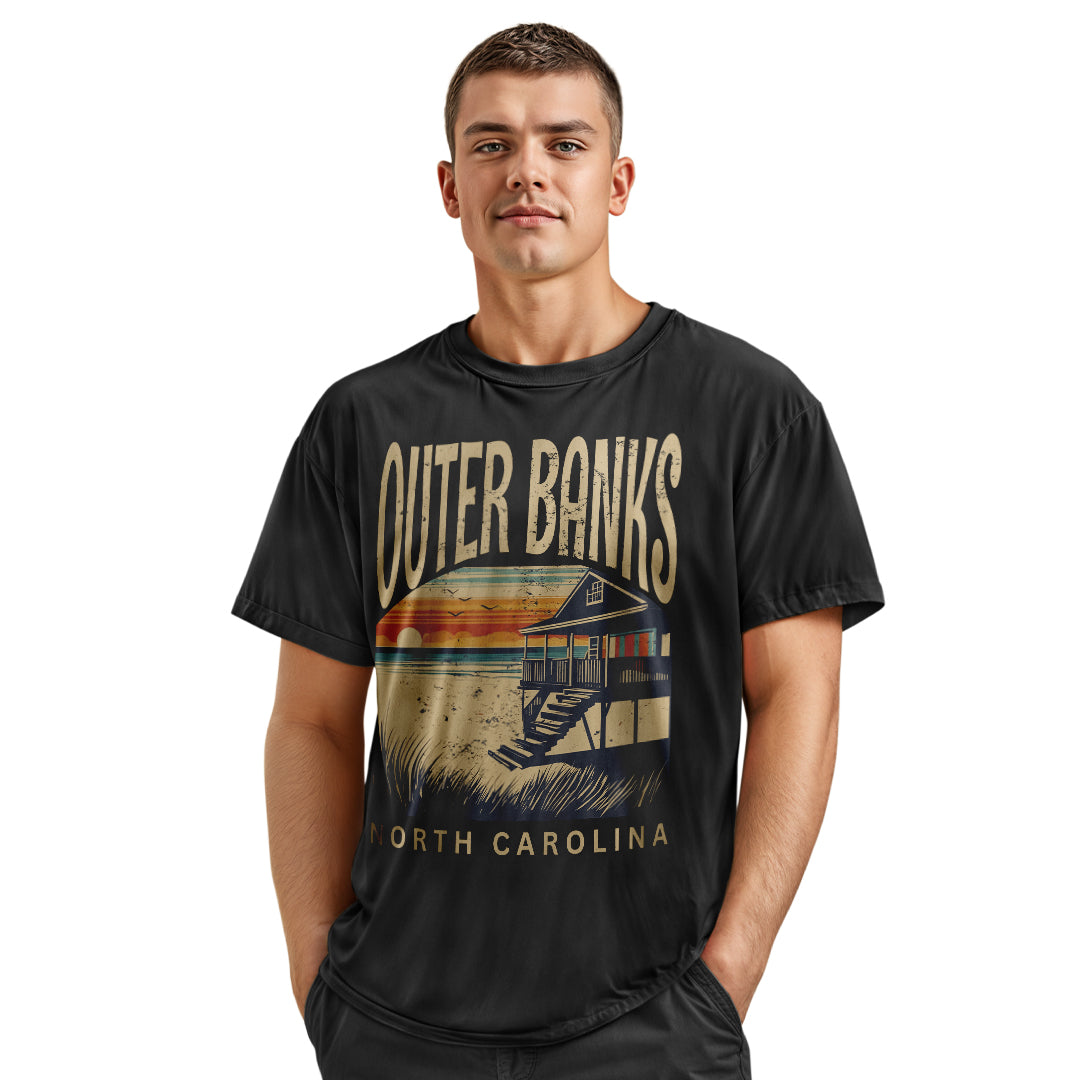 Retro Outer Banks North Carolina Beach Shirt