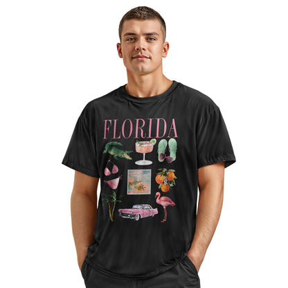 Florida Summer Vacation Icons Beach Fun Collage Shirt