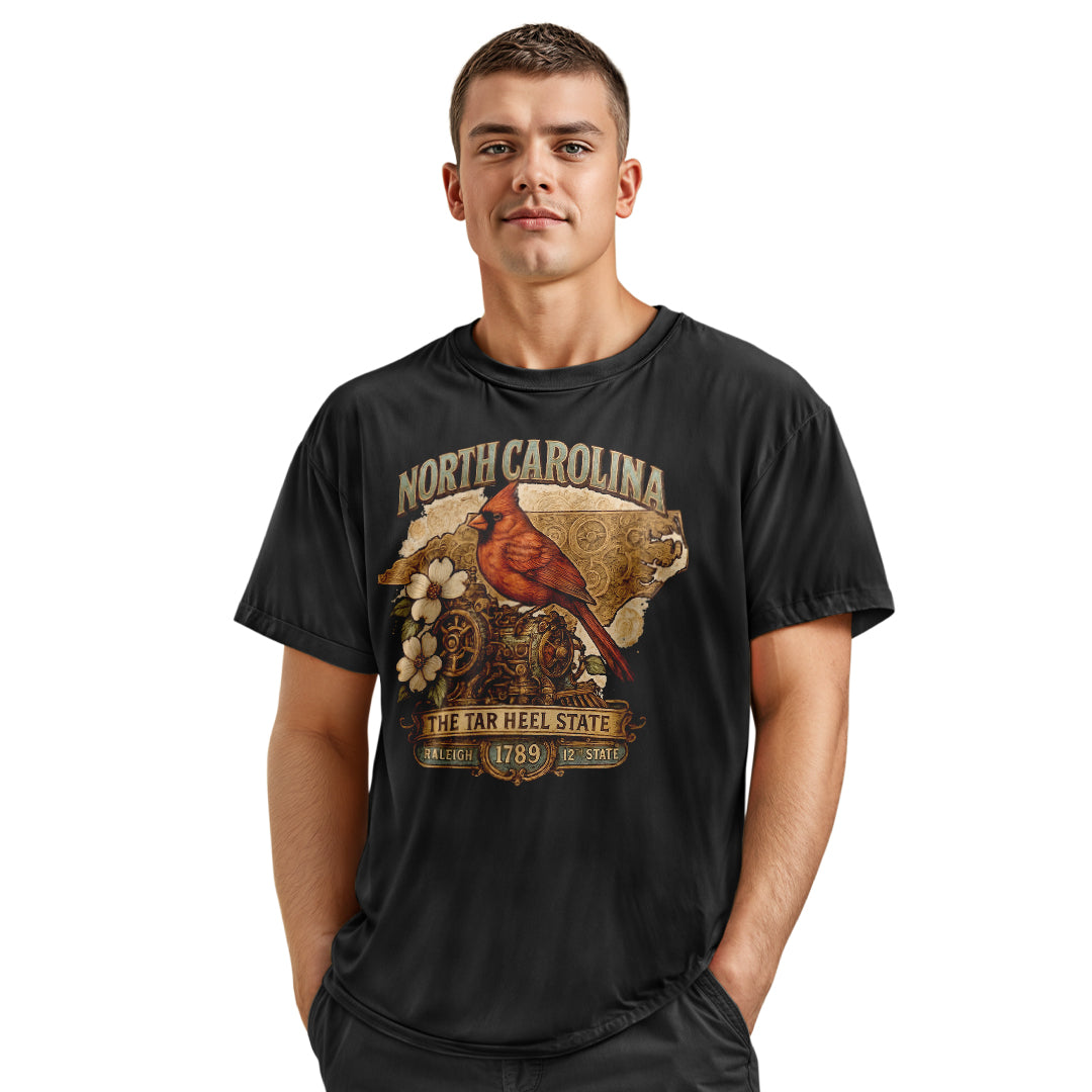 North Carolina Steampunk State Bird Flower Heritage Shirt