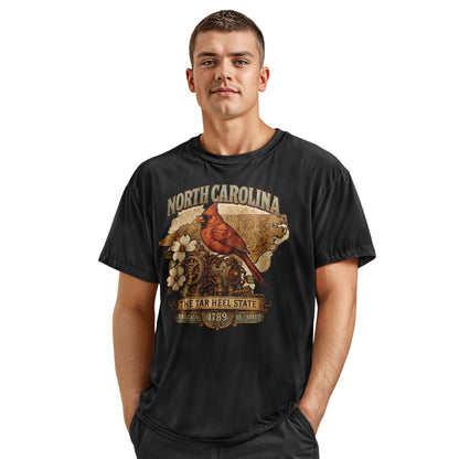 North Carolina Steampunk State Bird Flower Heritage Shirt
