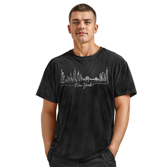 New York Skyline Minimalist Line Art Shirt