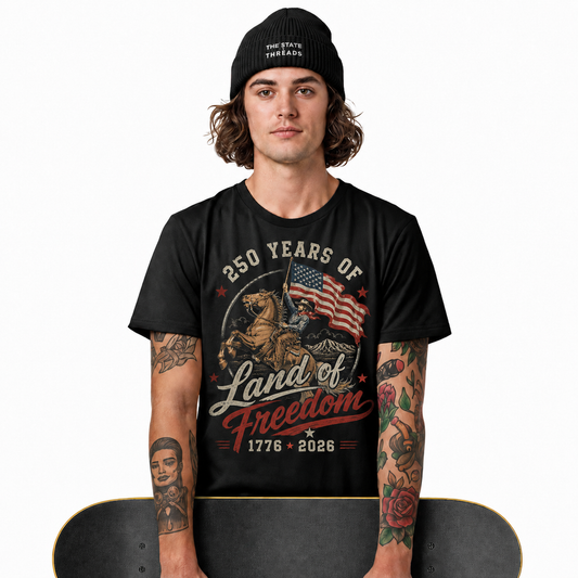 America 250 Years Land of Freedom Cowboy Shirt