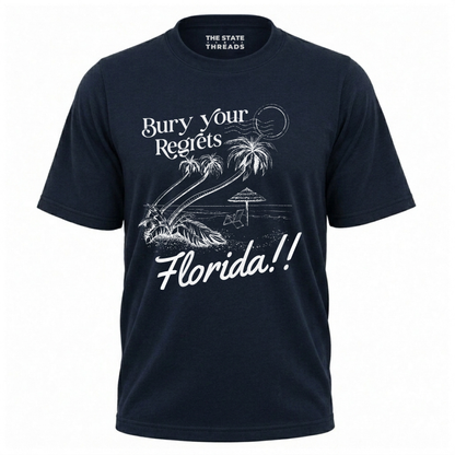 Florida Bury Your Regrets Tropical Coastal Beach Shirt