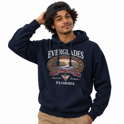 Everglades Florida Outdoor Discovery Vintage Badge Hoodie