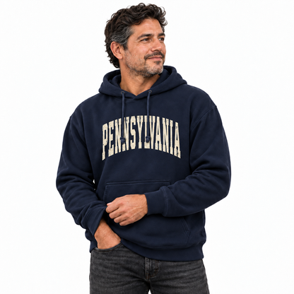 Pennsylvania Collegiate Arch Distressed Varsity Letters Hoodie