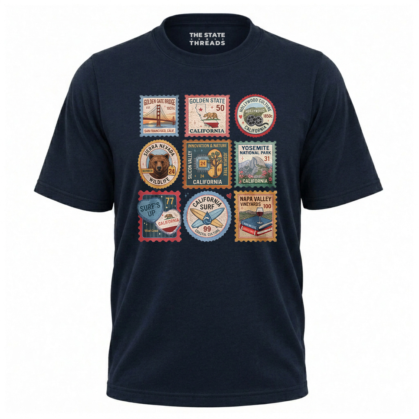 California Retro Stamp Travel State Pride Shirt
