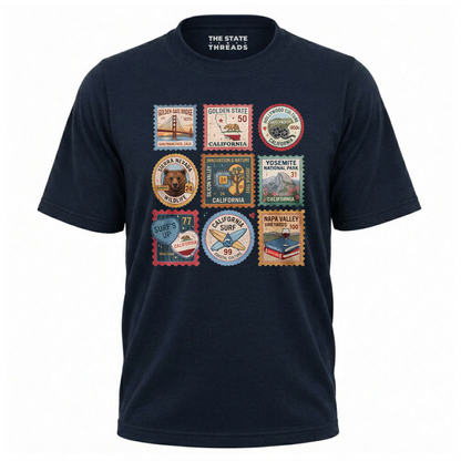 California Retro Stamp Travel State Pride Shirt