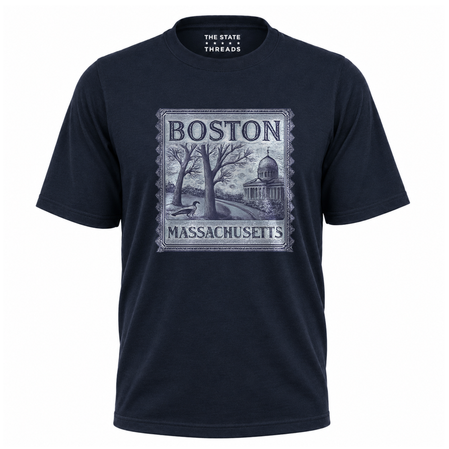 Boston Massachusetts Vintage Postal Stamp Aesthetic Heritage Shirt
