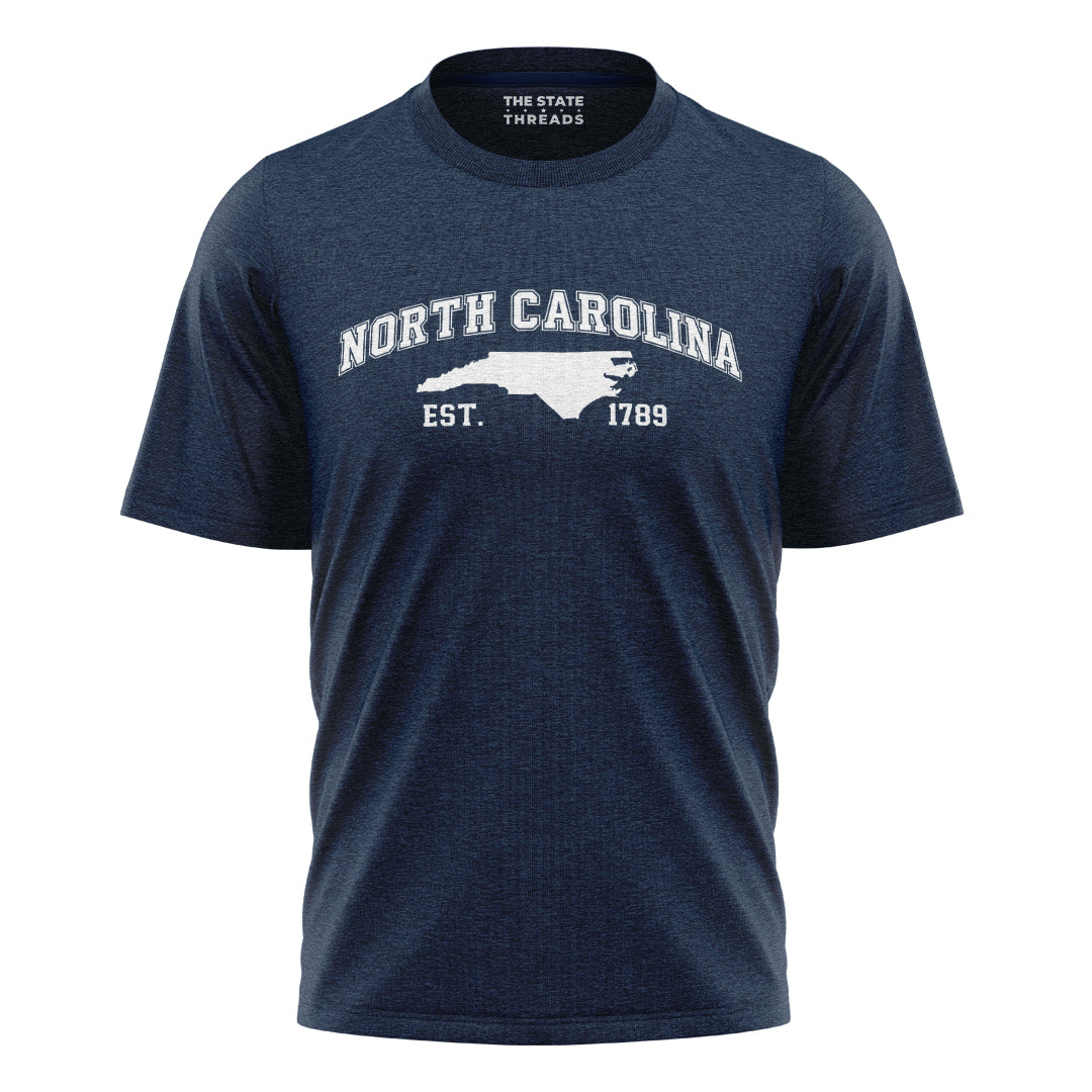 North Carolina State Map EST 1789 Collegiate Shirt