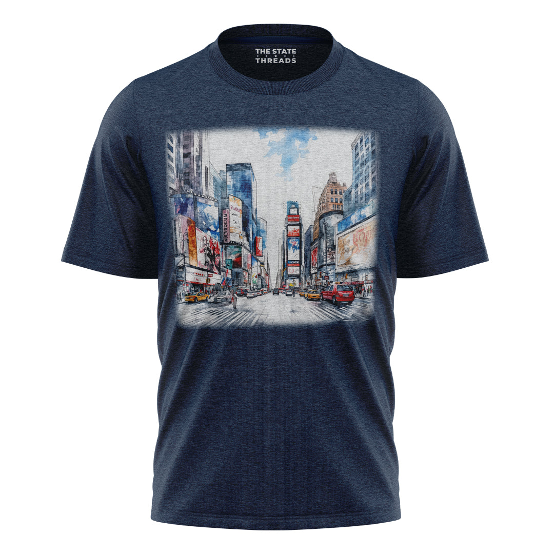 Times Square New York City Watercolor Sketch Shirt