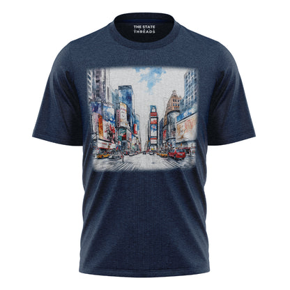 Times Square New York City Watercolor Sketch Shirt