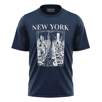 New York Retro City Art Blueprint Skyline Shirt
