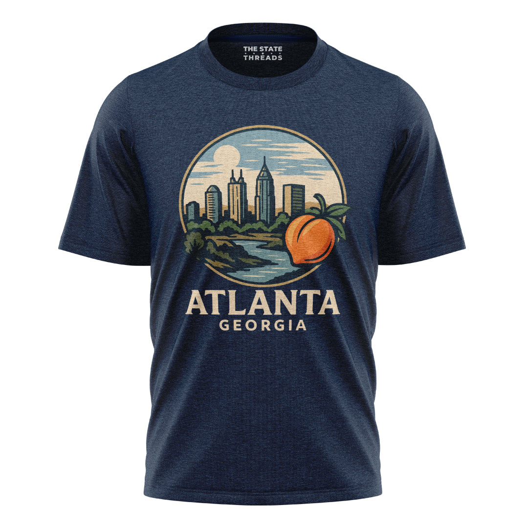 Atlanta Georgia Vintage Skyline Peach Southern Retro Shirt