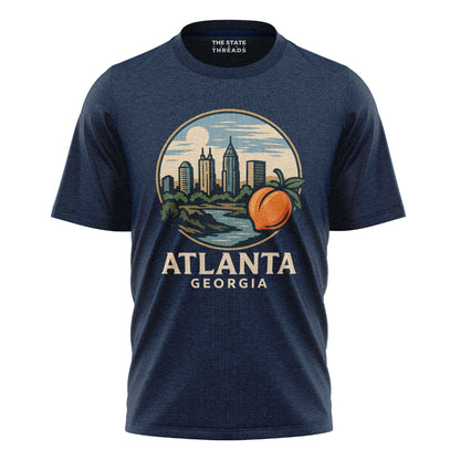 Atlanta Georgia Vintage Skyline Peach Southern Retro Shirt