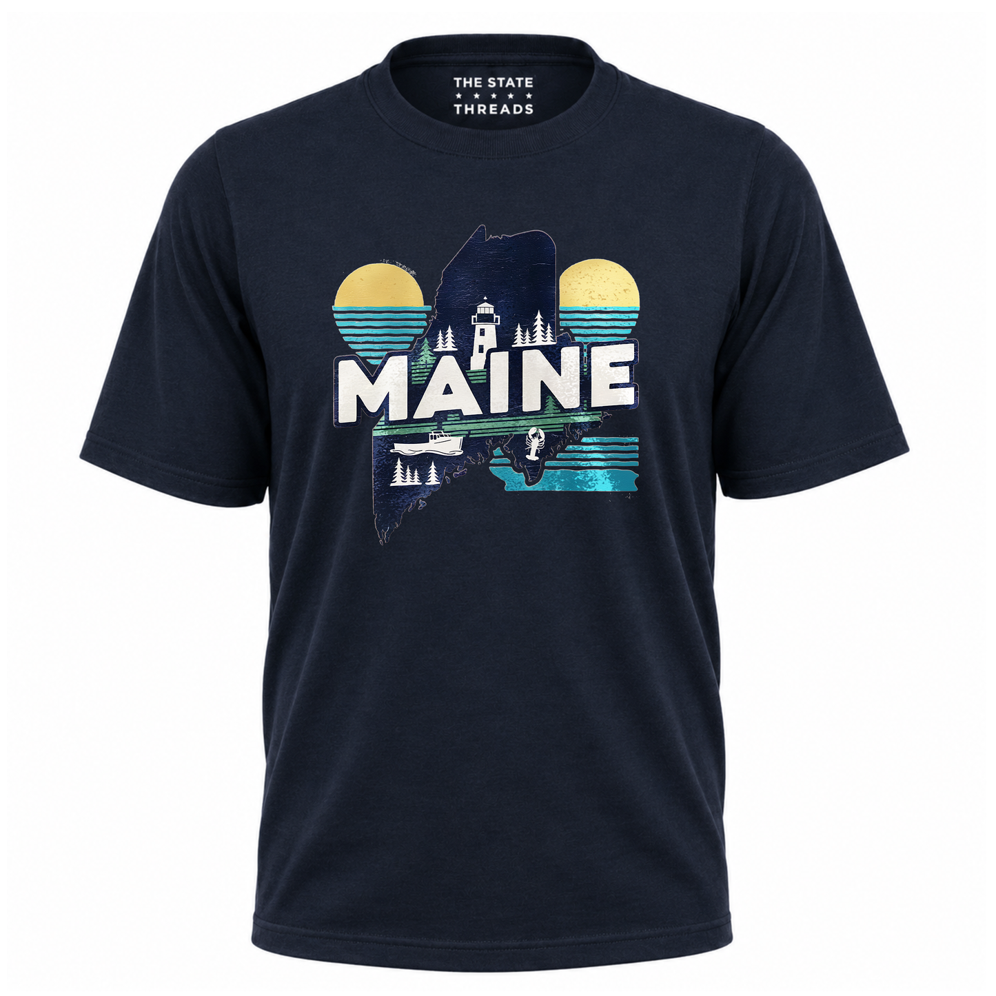 Maine Lighthouse Coastal Vintage State Pride Shirt