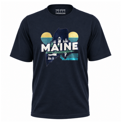 Maine Lighthouse Coastal Vintage State Pride Shirt