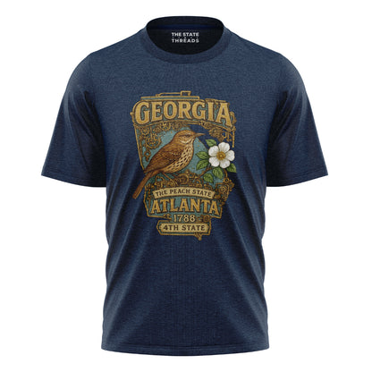 Georgia Steampunk State Bird Flower Peach State Shirt