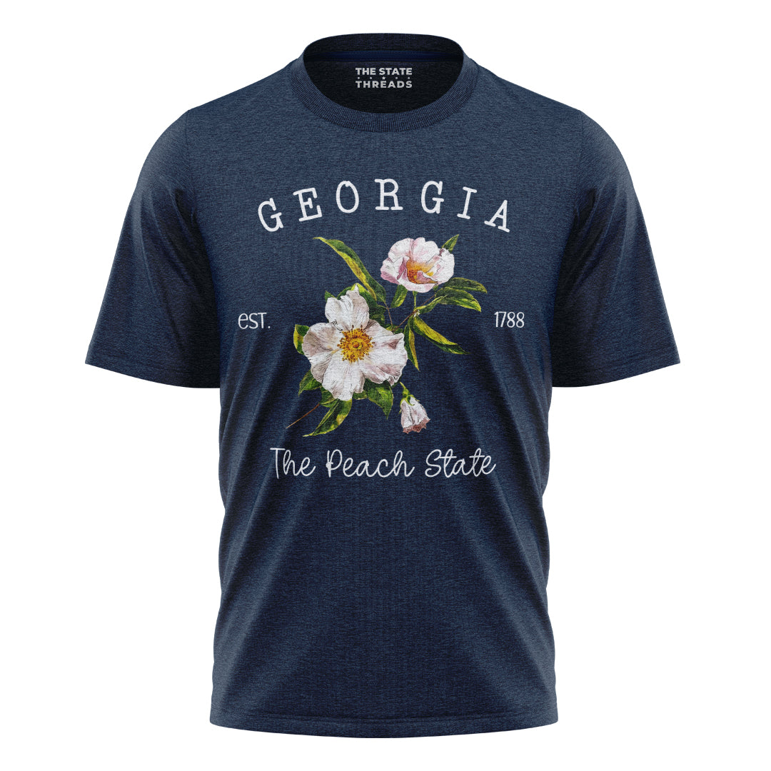 Georgia Cherokee Rose Peach State Botanical Vintage Shirt