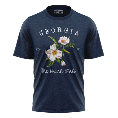 Georgia Cherokee Rose Peach State Botanical Vintage Shirt