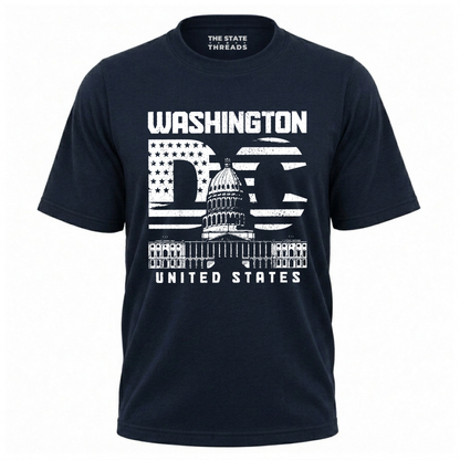 Washington DC Capitol Distressed Flag Shirt