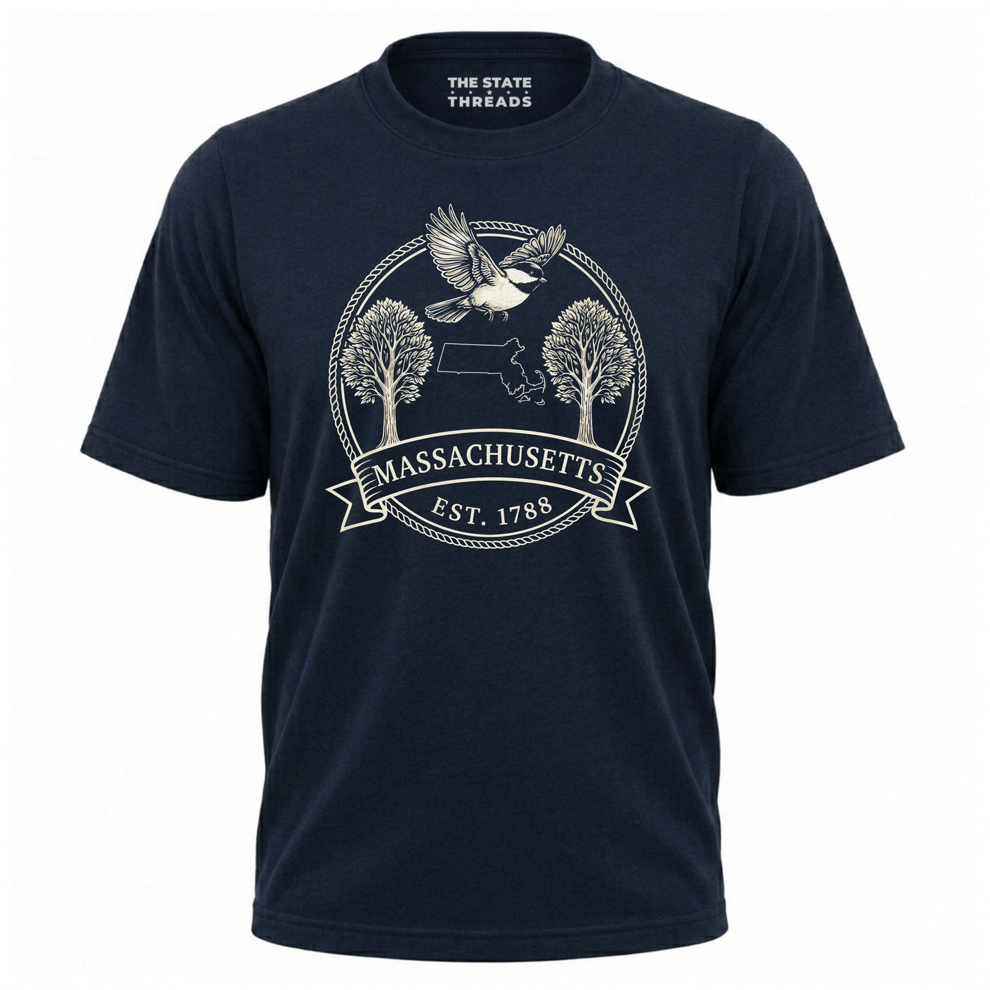 Massachusetts Black-capped Chickadee State Pride Shirt