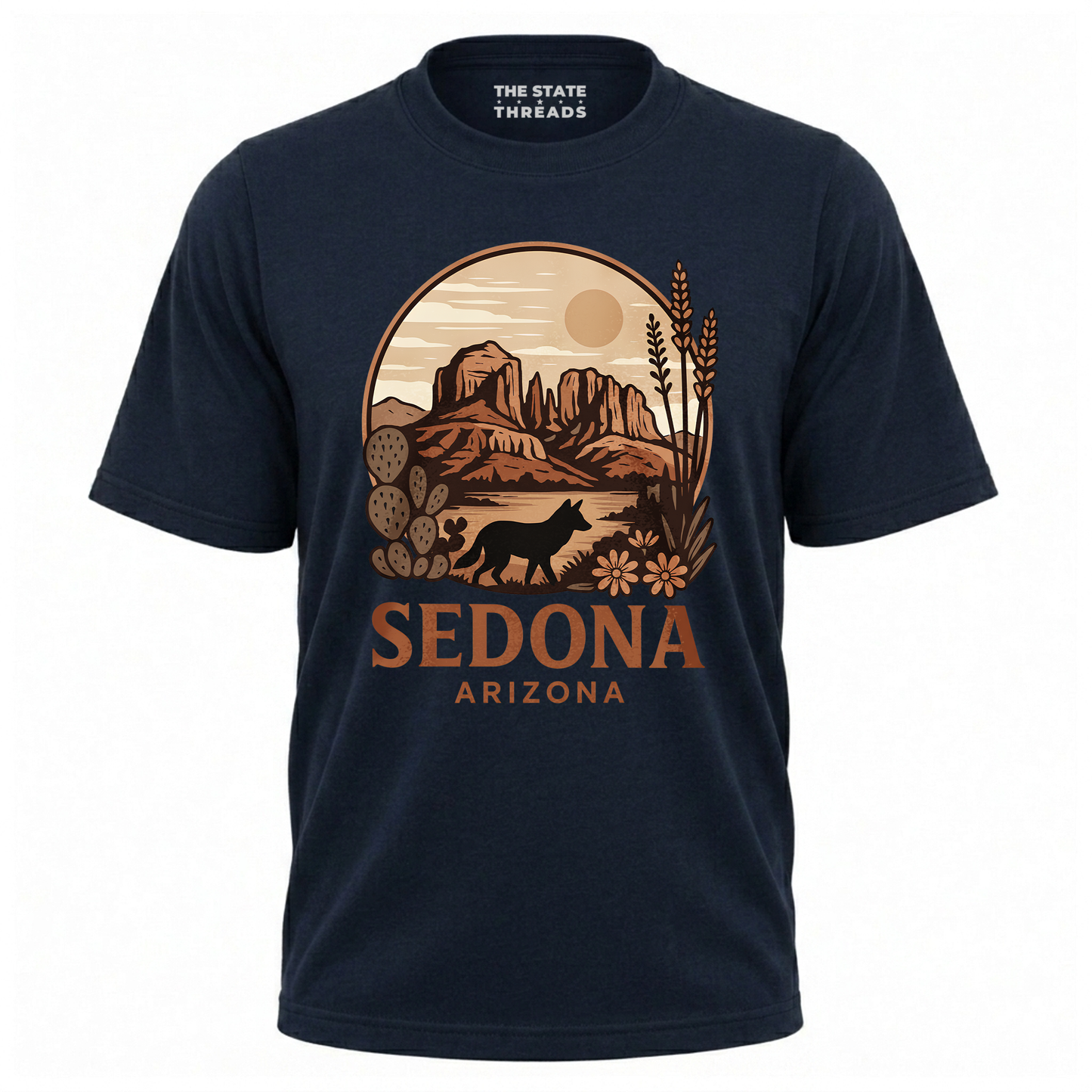 Sedona Arizona Vintage Desert Desert Wolf Mountain Shirt