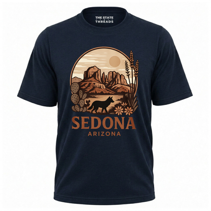 Sedona Arizona Vintage Desert Desert Wolf Mountain Shirt