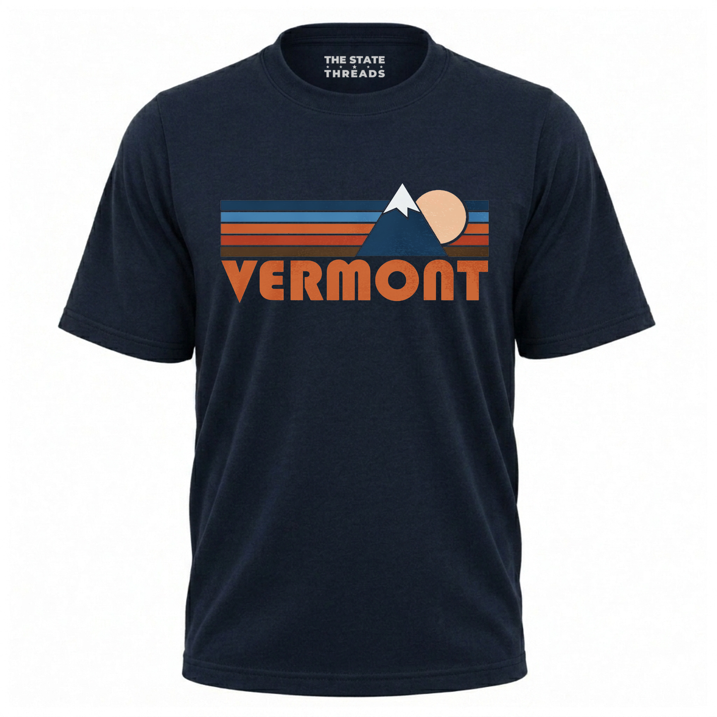 Vermont Green Mountain Retro Sunset Mountain Adventure Shirt