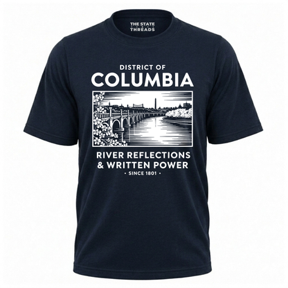 District of Columbia River Reflections Potomac Bridge Vintage Shirt