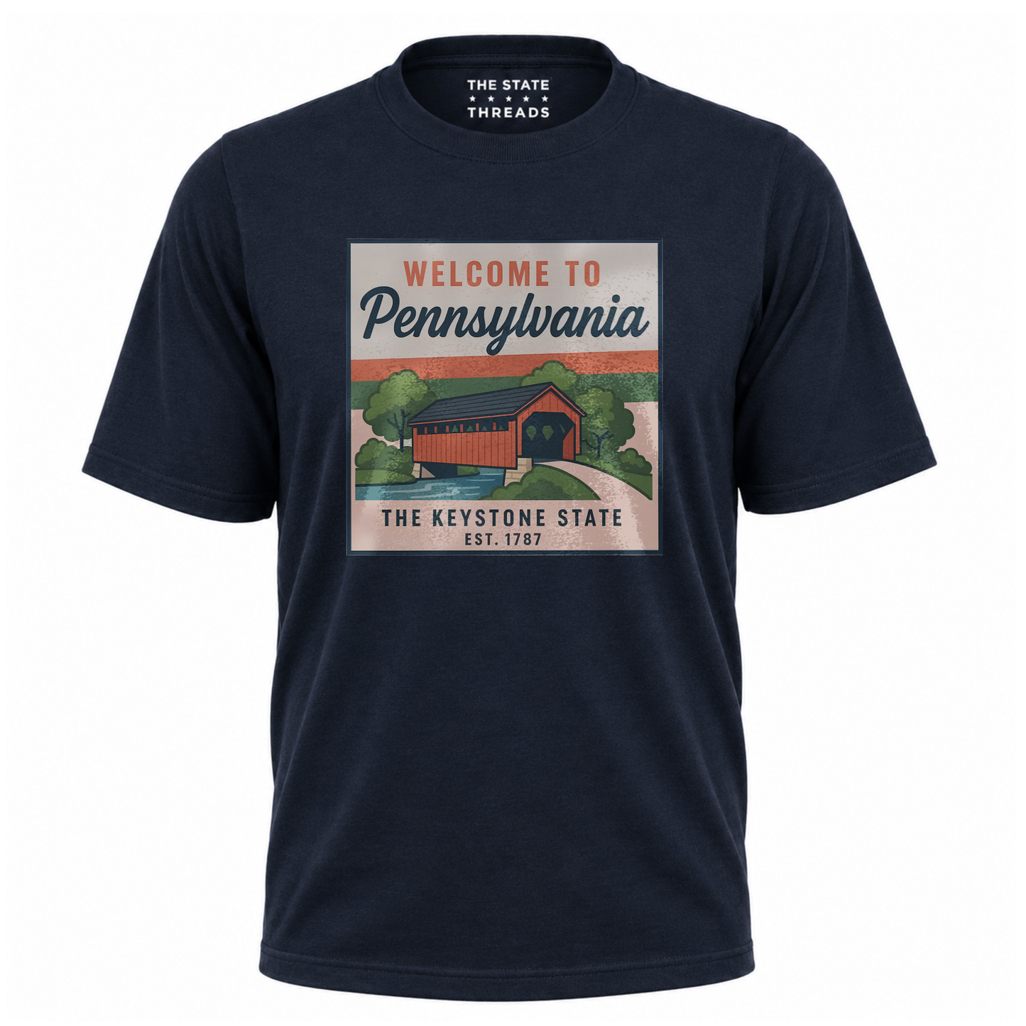 Pennsylvania Covered Bridge Scenic Vintage State Shirt