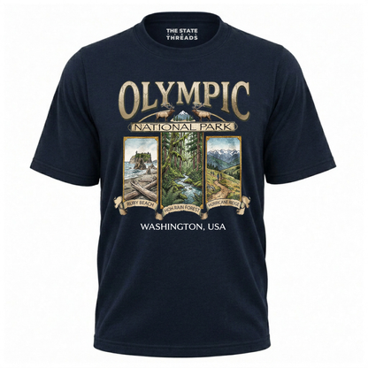 Washington Olympic National Park Retro Wildlife Shirt